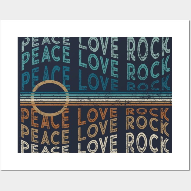 Wave Peace Love Rock Six String Wall Art by Jitterfly